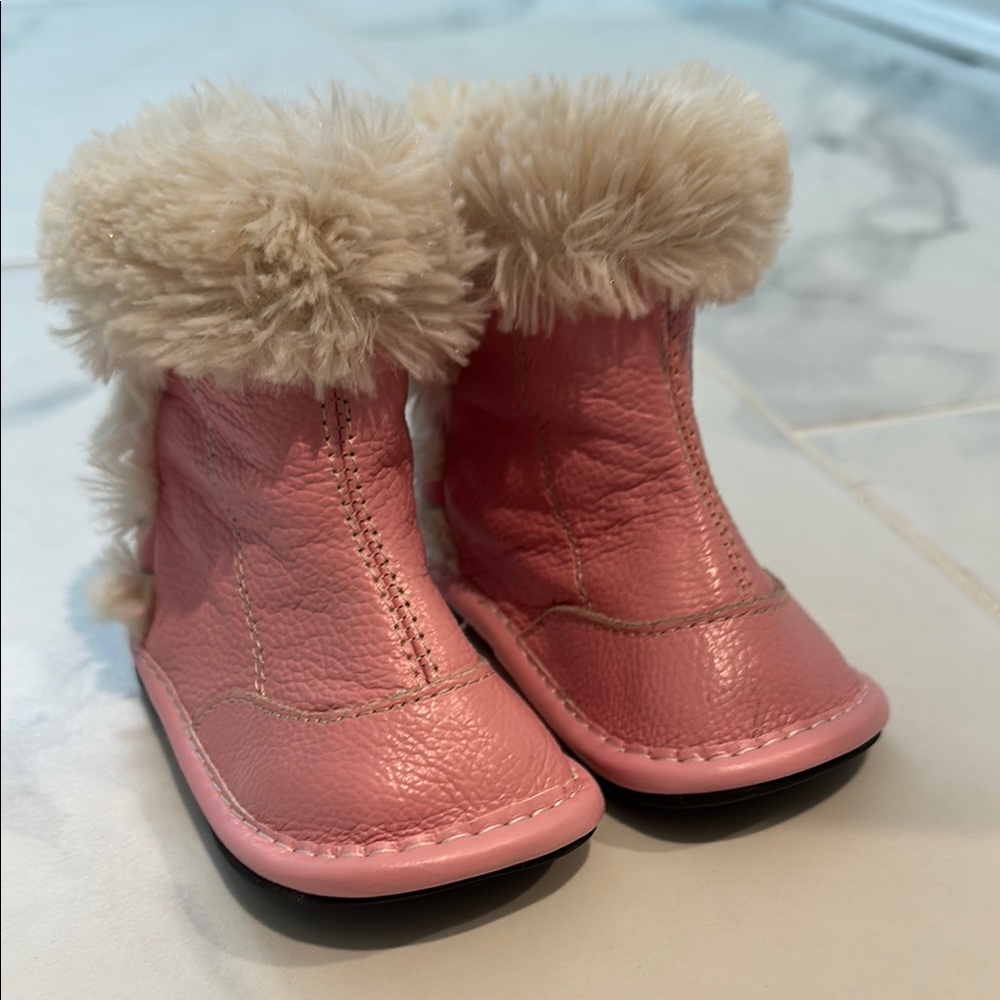 Jack & Lily Leather Pink Kids Snow Boots 6 months